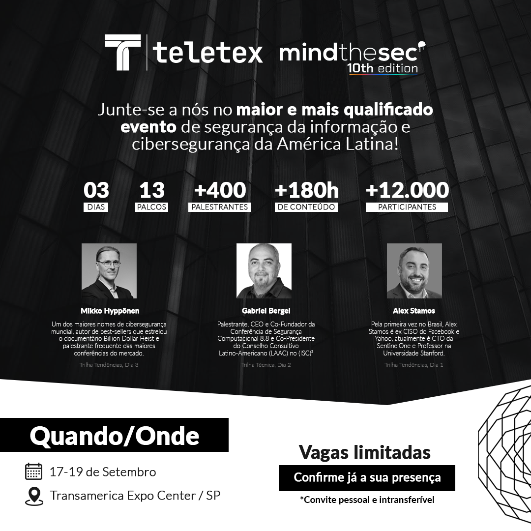 Teletex IT Solutions - convite de evento criado por Rafael Pereira - Mind The Sec