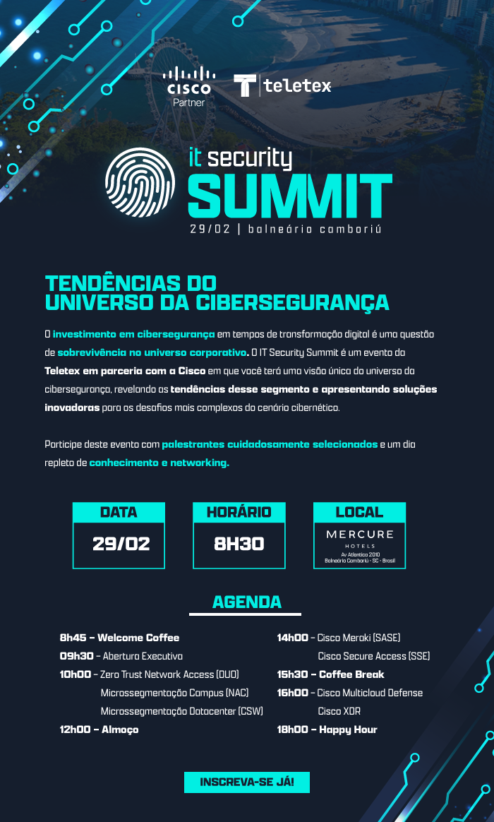 Teletex IT Solutions - convite de evento criado por Rafael Pereira - IT Security Summit