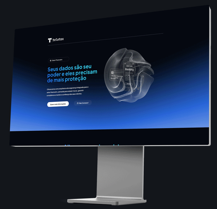 Teletex IT Solutions - mockup animado criado por Rafael Pereira - landing page CyberCare Financeiro
