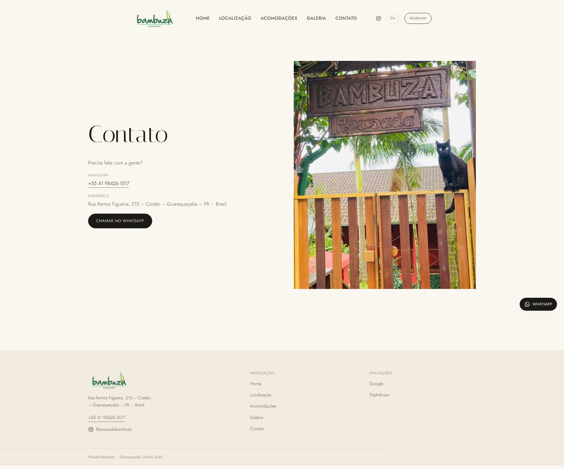 Full contact page (desktop)
