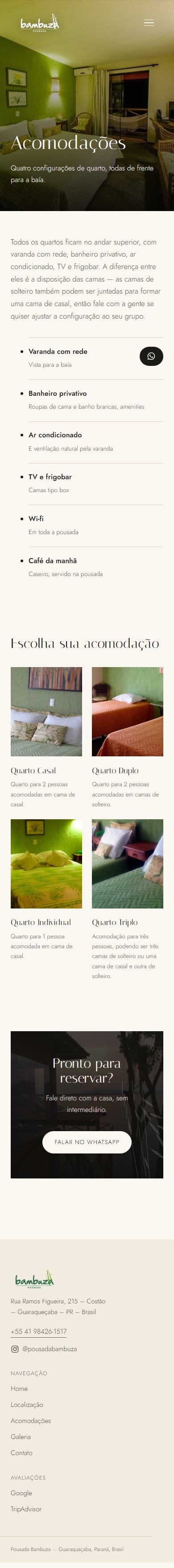 Full rooms page (mobile)