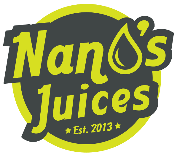 Nano's Juices animated logo changing color per flavor